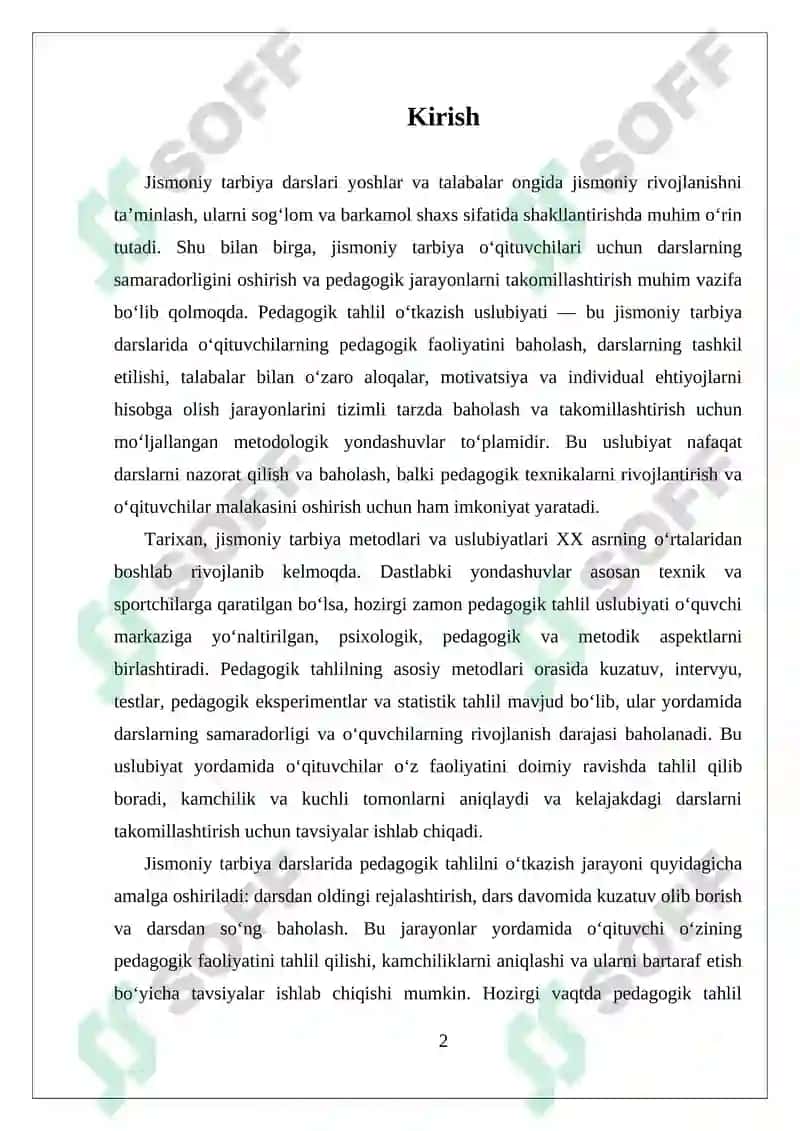 PEDAGOGIK TAHLIL O‘TKAZISH USLUBIYATI 2