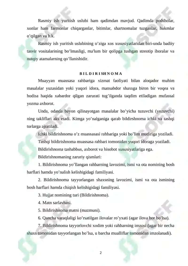Bildirishnoma 2