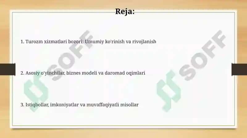 Turozm xizmatlari bozori 2