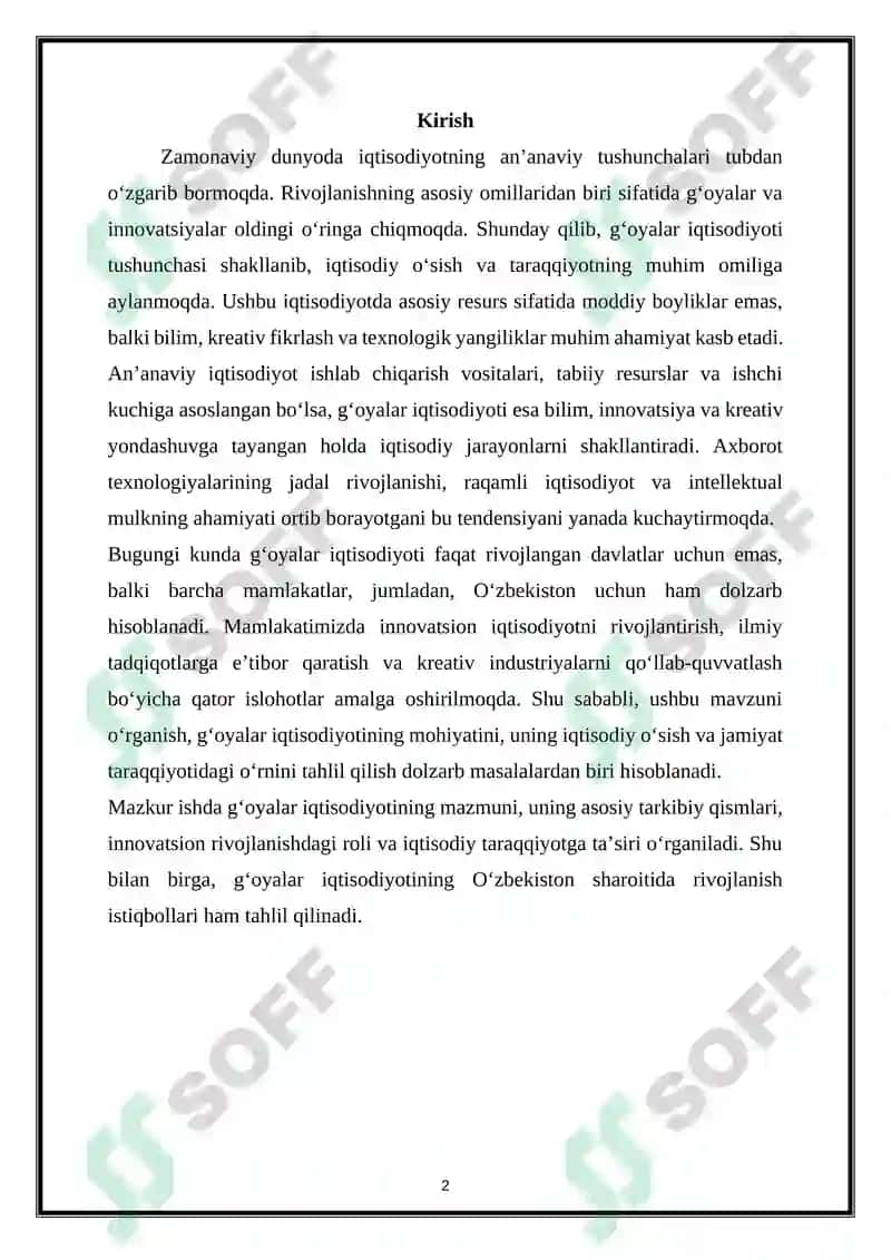 G‘oyalar iqtisodiyoti 2