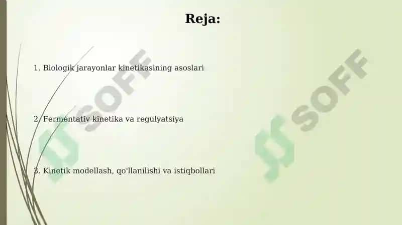 Biologik jarayonlar kinetikasi 2