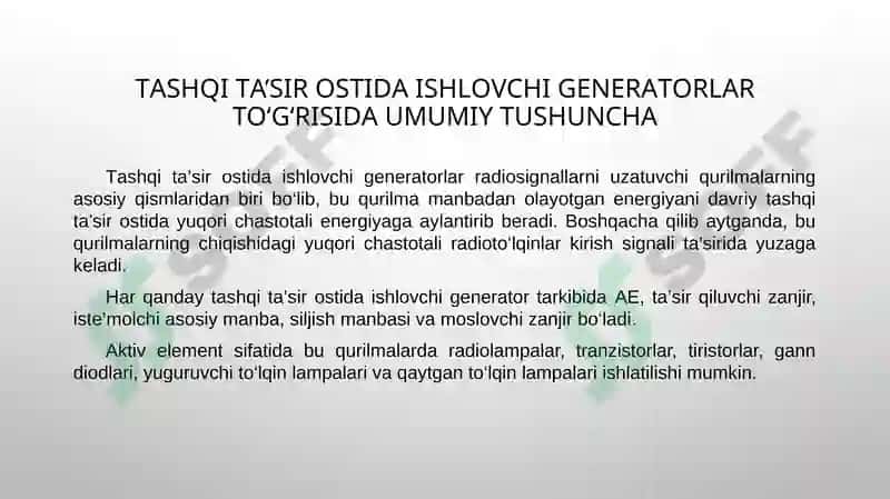 Tаshqi tа’sir оstidа ishlоvchi gеnеrаtоrlаr 2
