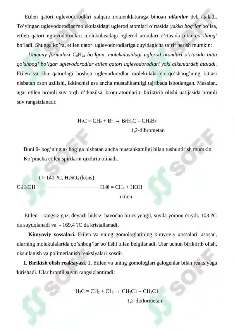 Etilen qatori uglevodorodlari 2
