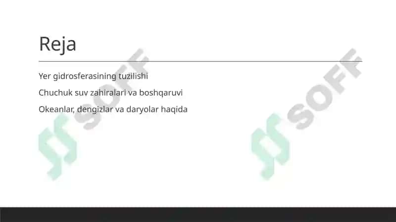 Yerning gidrosfera qobig'ining tuzilishi 2