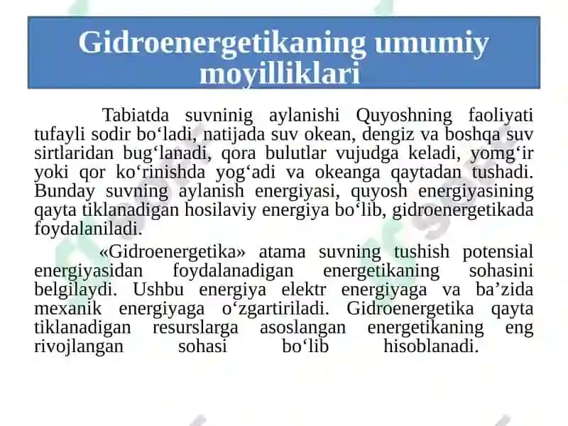 Gidroelektrostansiyalar 2