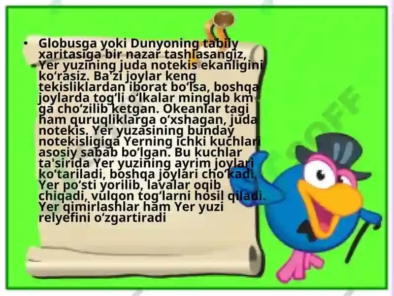 Yer yuzi relyefining asosiy shakillari 2
