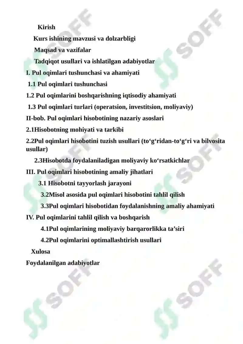 Pul Oqimlari Hisoboti 2