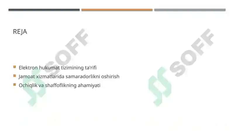 Elektron hukumat tizimining ishlash xususiyatlari 2