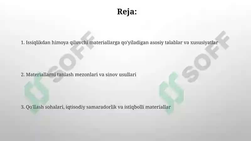 Issiqlikdan himoya qiluvchi materiallar 2