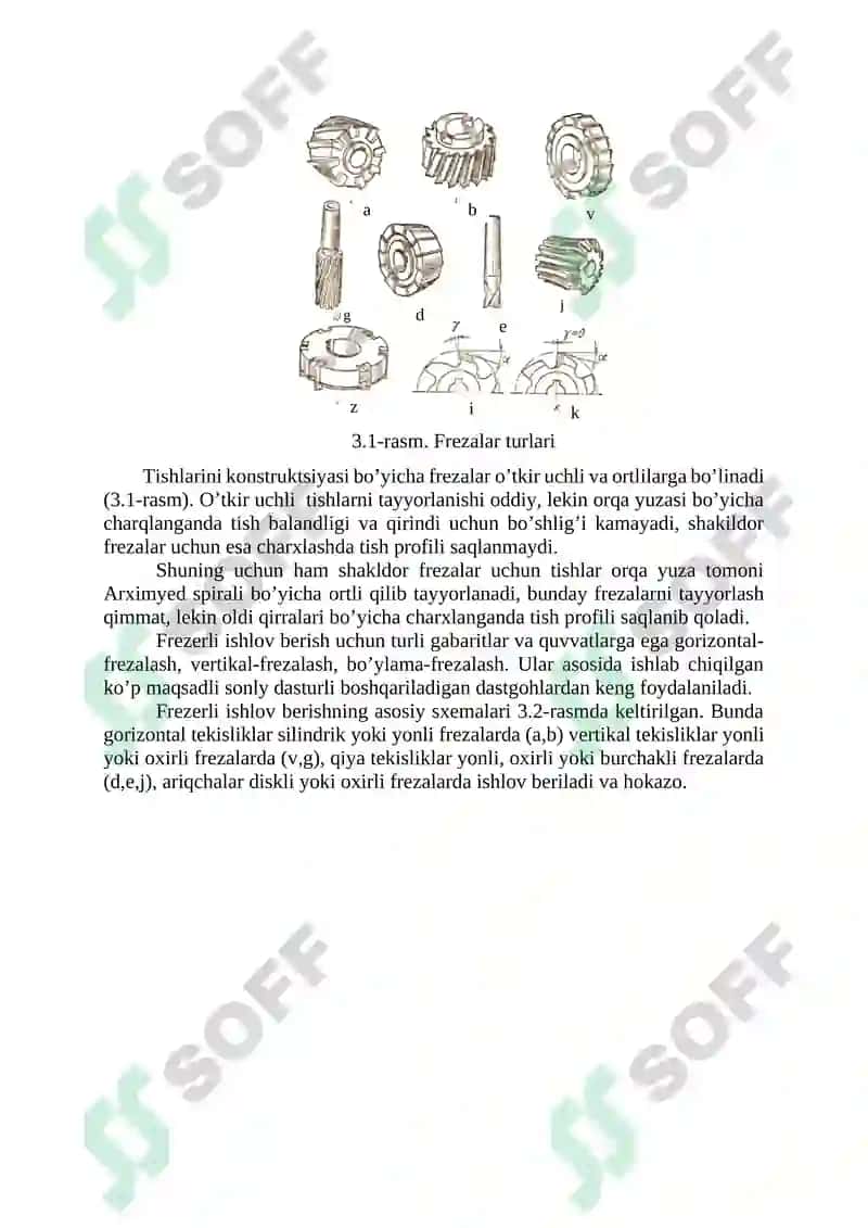 FREZALASDA QO’LLANILADIGAN ZAMONAVIY DASTGOHLAR 2