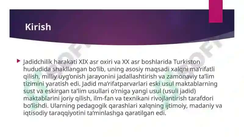 Jadidlik oqimi namoyondalarining pedagogik goyalari 2