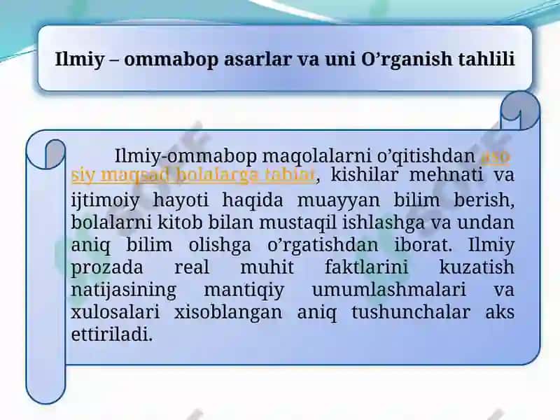Ilmiy-ommabopasarlar va unio'rganish tahlili 2