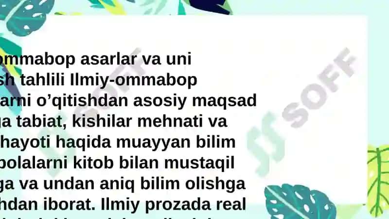 Ilmiy-ommabop asarlar va uni O’rganish tahlili 2
