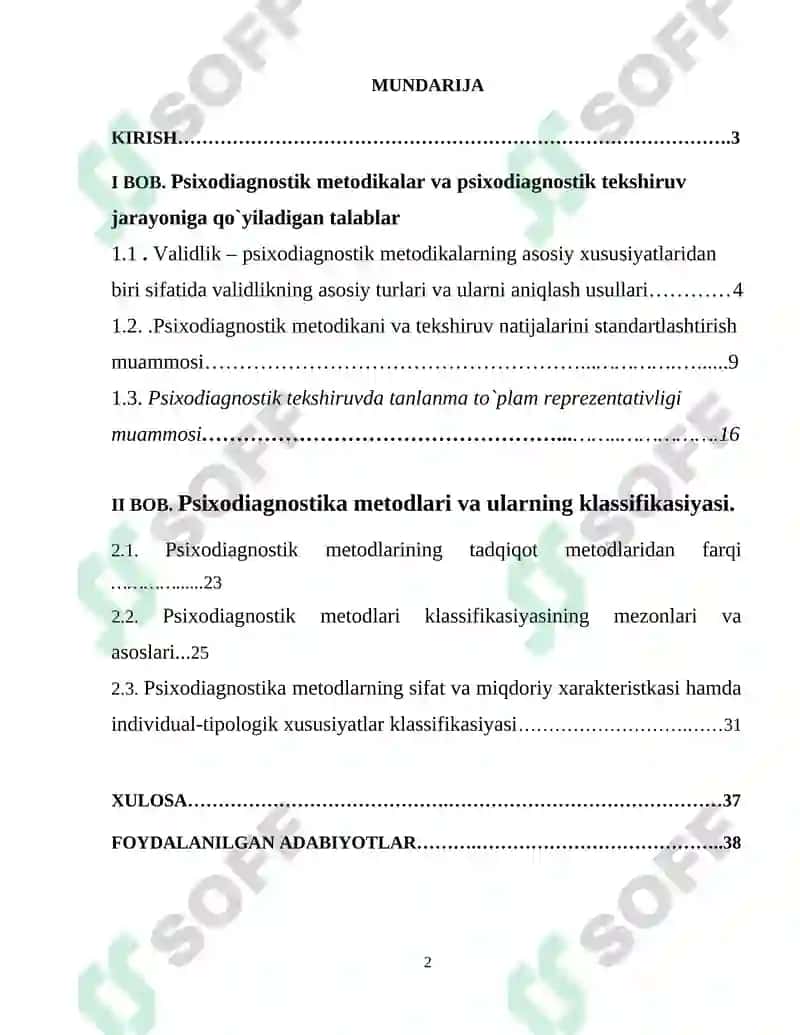 Psixodiagnostik metodikalar klassifikatsiyasi 2