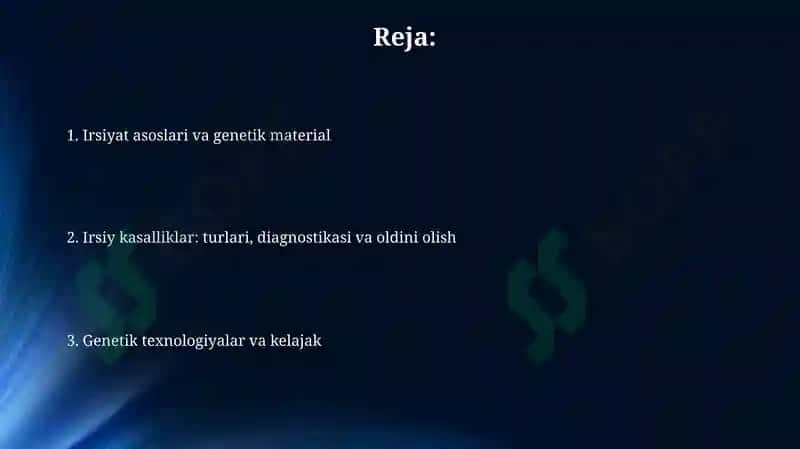 Irsiyat va irsiy kasalliklar 2