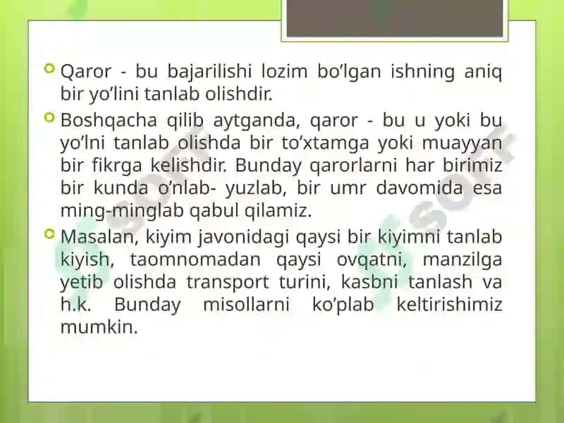 Muhim qarorlar qabul qilish 2