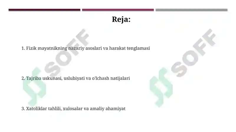Prujinali mayatnikni tebranish qonunlarini oʻrganish 2