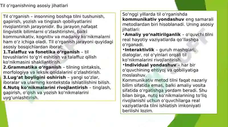 TILLARNI O‘RGANISH METODIKASI MUAMMOLARI 2