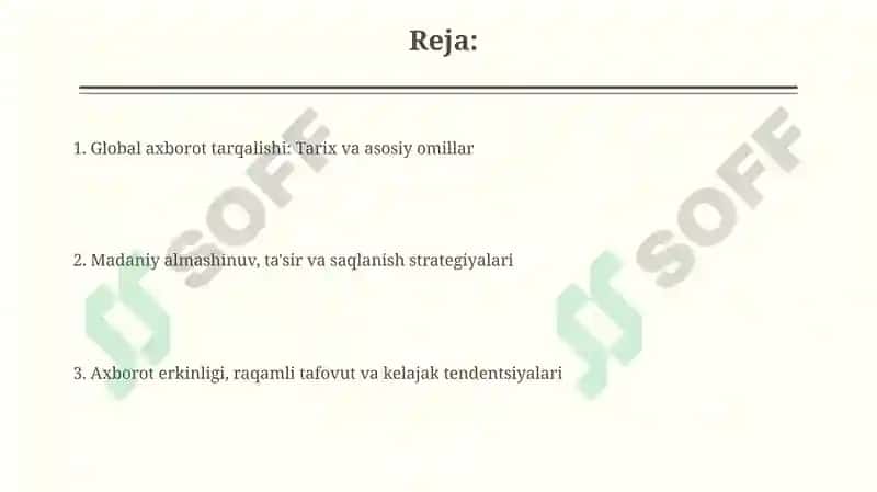 Global axborot tarqalishi va madaniy ta'sir 2