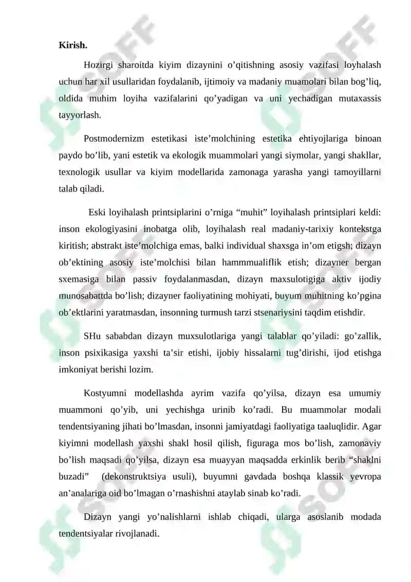 kurs ishi - erkaklar pijamasini ishlab hiqarish 2