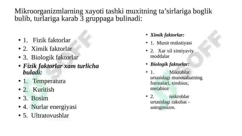 Mikroorganizmlarning ta'siri 2