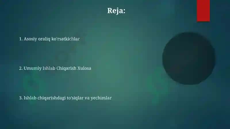 Umumiy Ishlab Chiqarish Xulosa 2