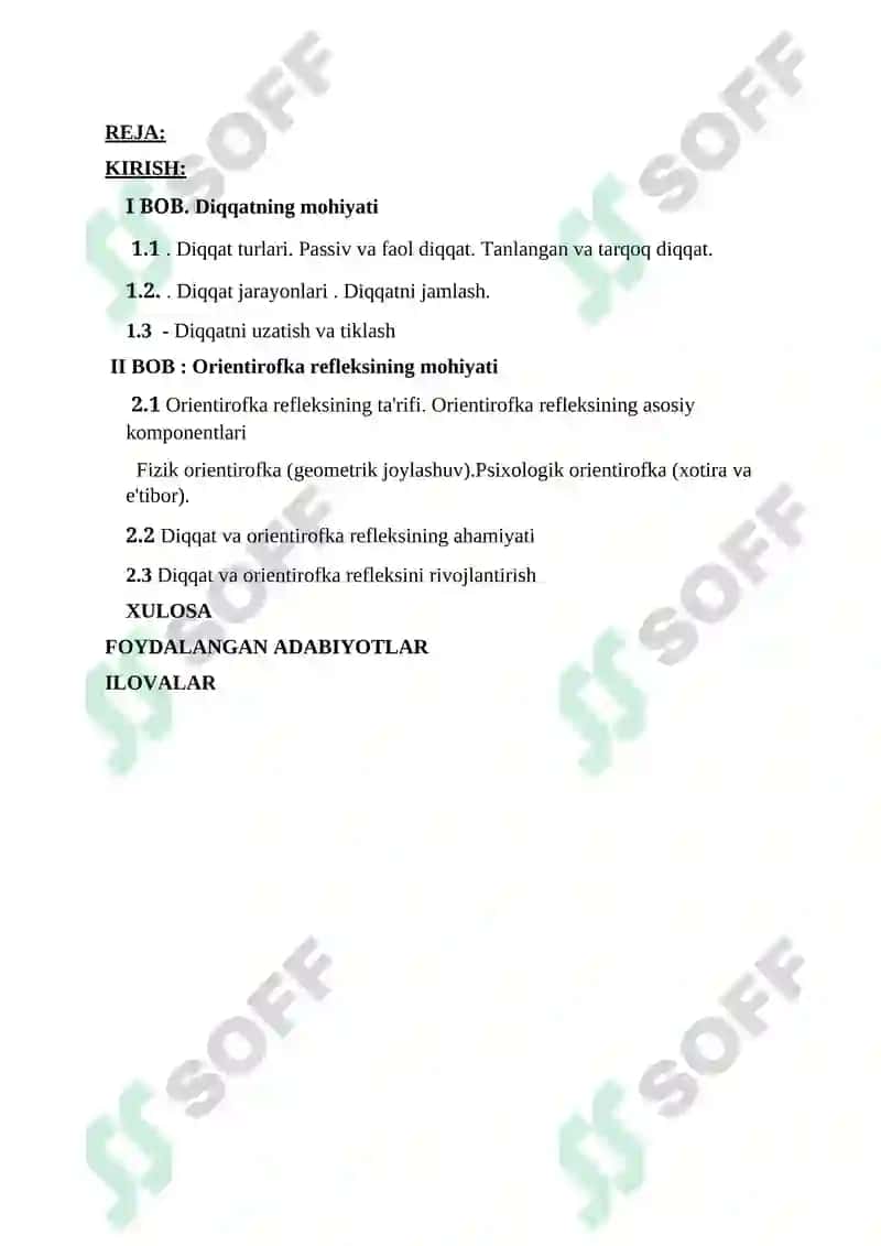 Diqqat va orientirovka refleksi 2