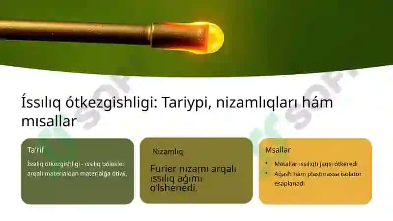 Íssılıqenergiyasınuzatıw:Tiykarǵıtúsiniklerhámusıllar 2