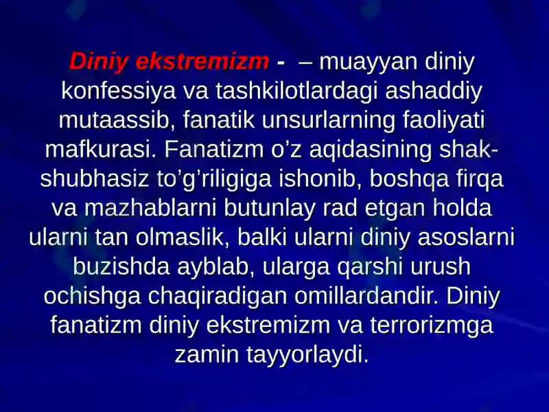 Diniy Ekstremizm va Fundamentalizm 2