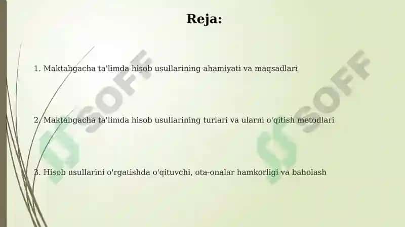 Hisob usullarini o'rgatish 2