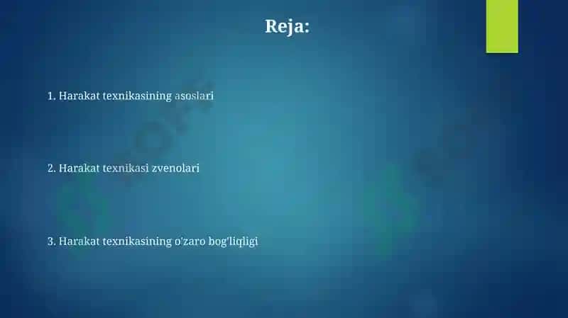 Harakat texnikasi 2