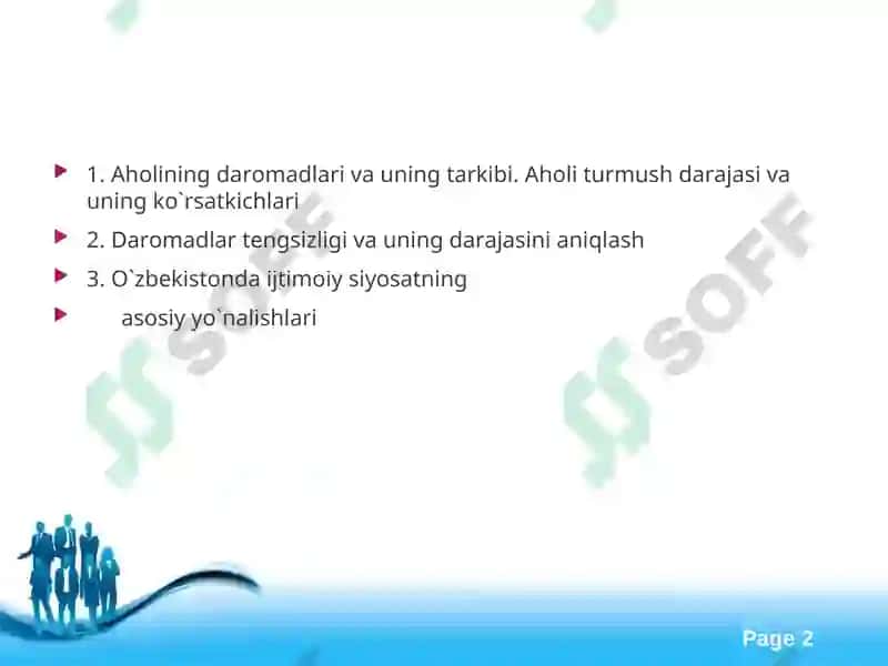 Aholi turmush darajasi va uning ko`rsatkichlari 2