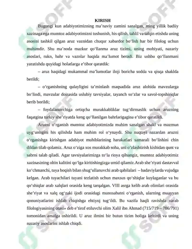 ARUZ VAZNIDA BAHRLAR VA DOYRALAR 2