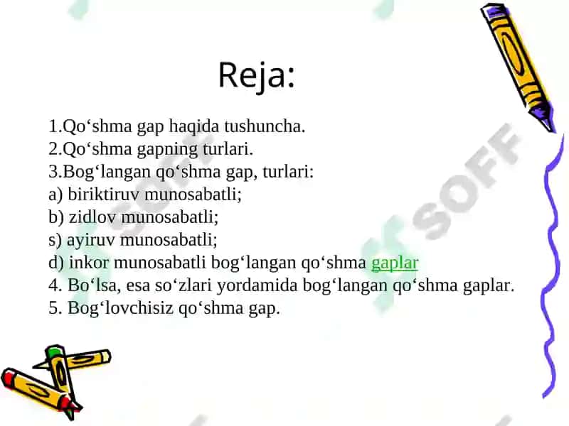 QO‘SHMA GAPNING TA’RIFI VA TASNIFI 2