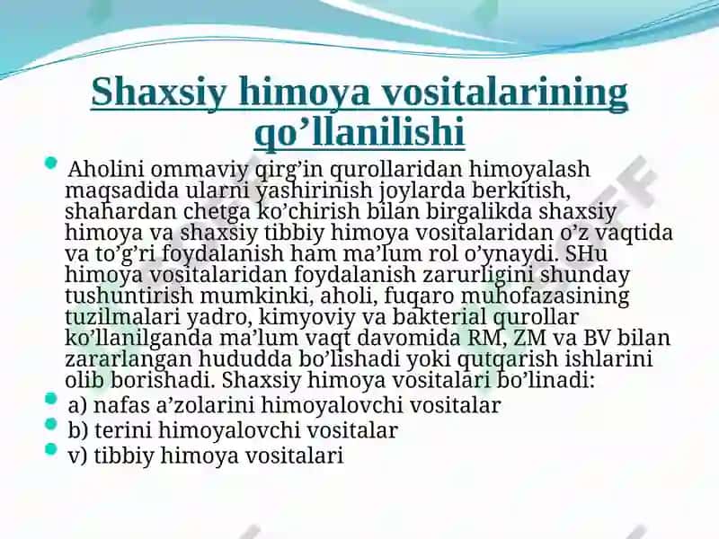 SHAXSIYHIMOYA VOSITALARI 2
