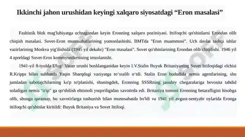 Eron davlatining diplomatik aloqalari 1945-1991-yillar 2