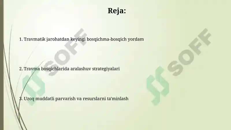 Travmatik jarohatlar bosqichlari 2
