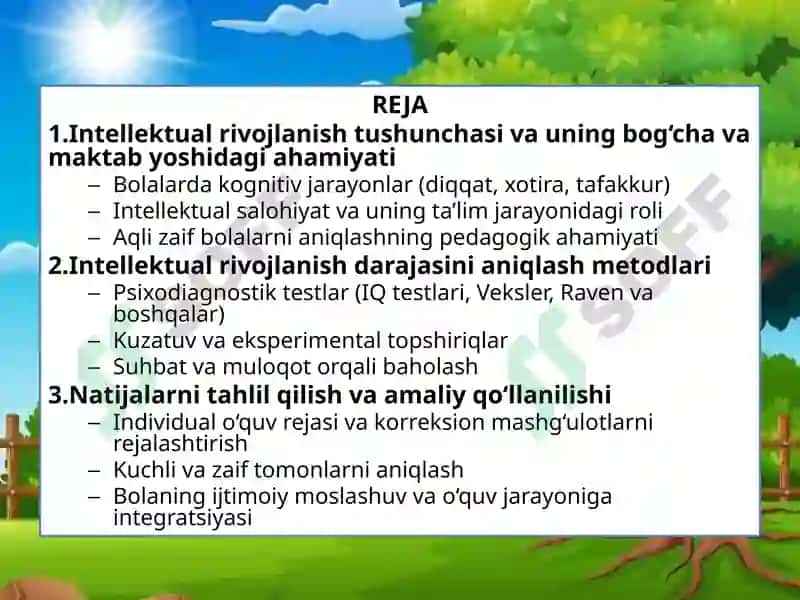 INTELLEKTUAL RIVOJLANISH DARAJASINI ANIQLASH METODLARI 2