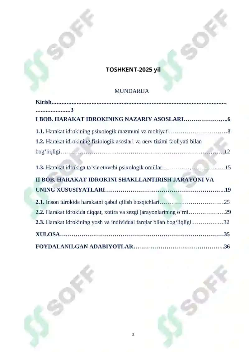 "HARAKAT IDROKINI O’RGANISH METODIKASI" 2
