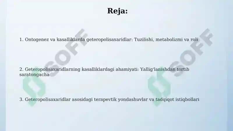 Geteropolisaxaridlaring ontogenez va kasalliklardagi oʻzgarishlari 2
