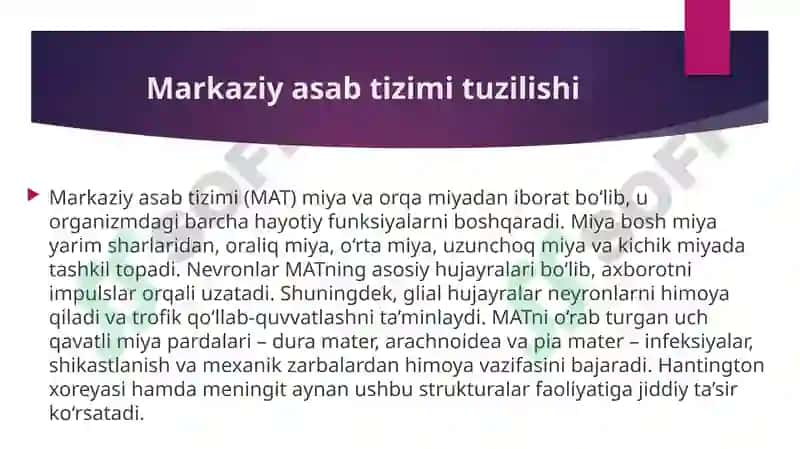 Hantington xoreyasi va meningit 2