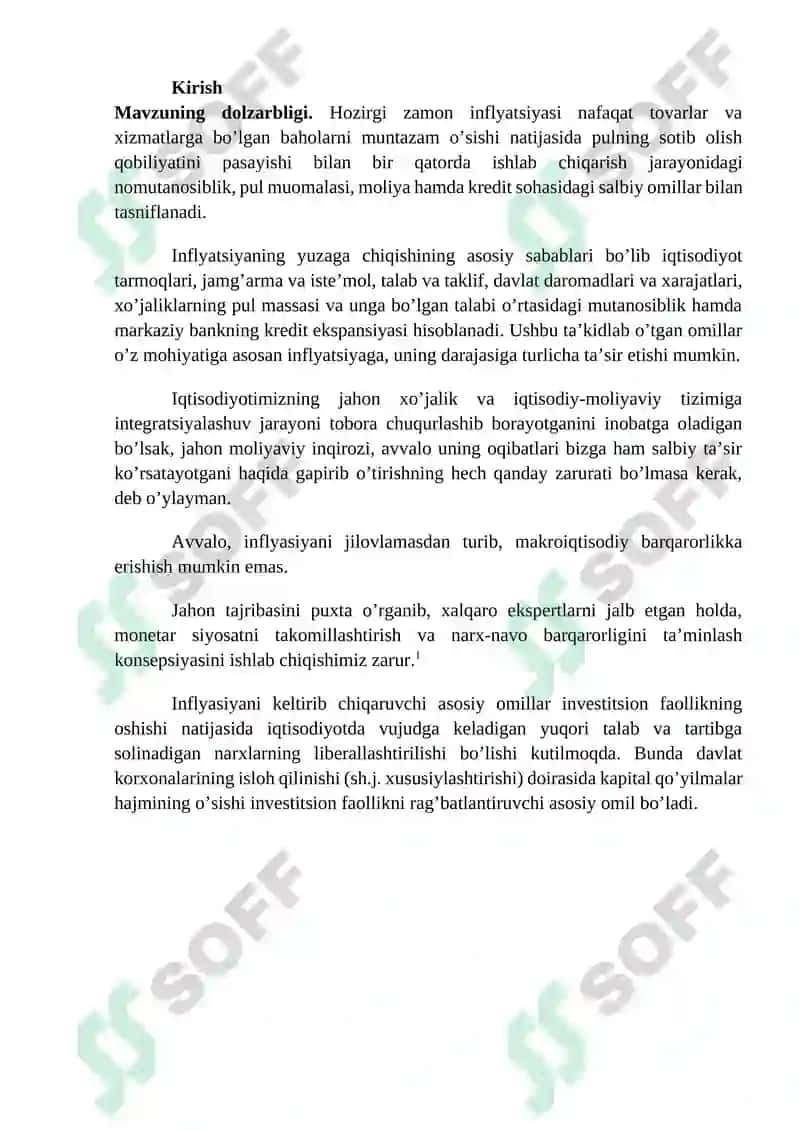 Inflatsiya mohiyati va turlari 2