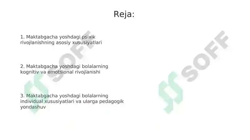Maktabgacha yosh davri pisixaligik xususiyatlari 2