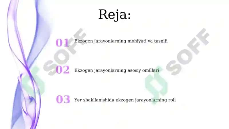 Ekzogen jarayonlar haqida umumiy tushuncha 2