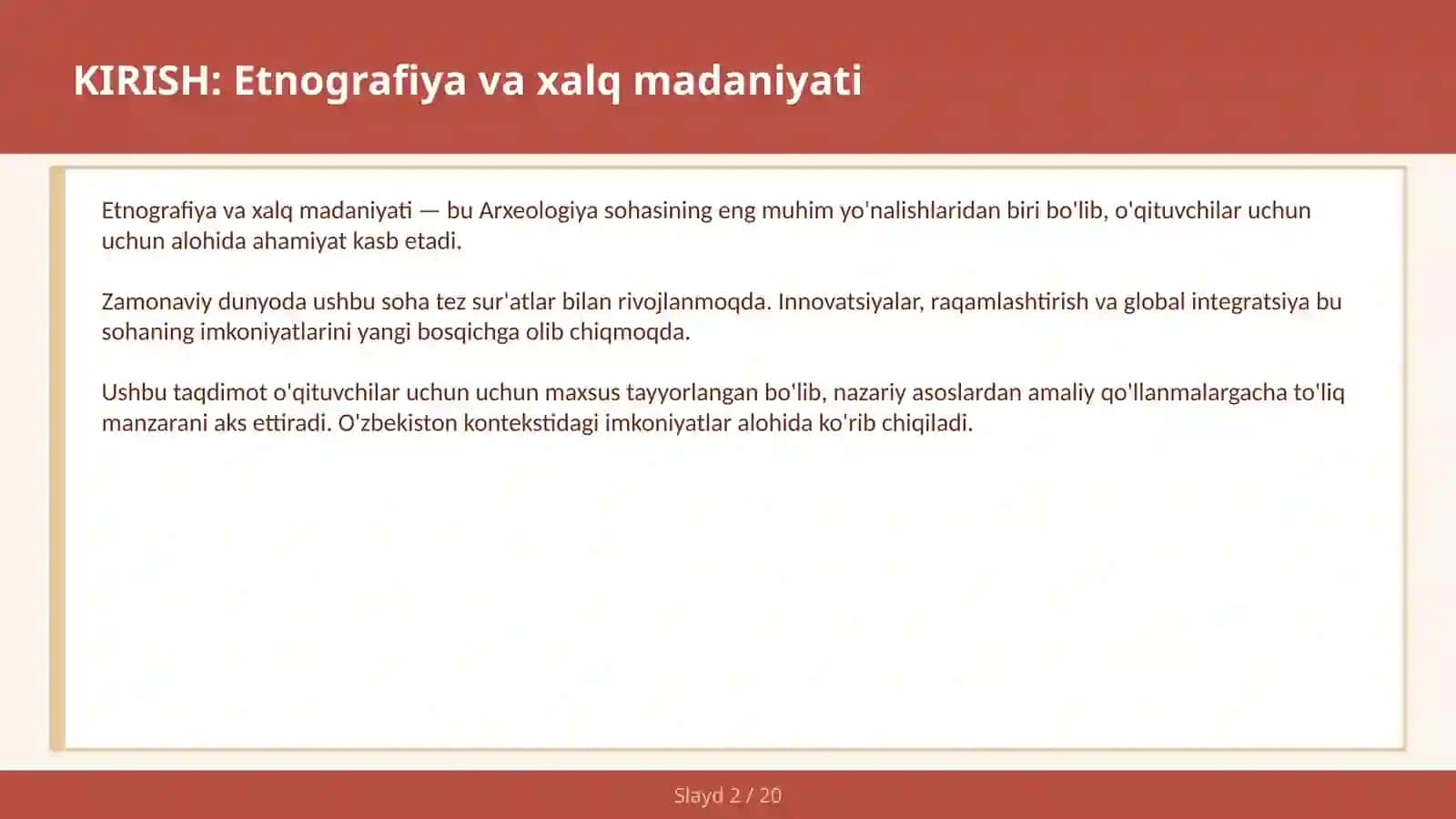 ETNOGRAFIYA VA XALQ MADANIYATI 2