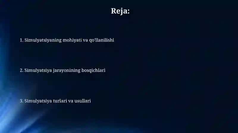 Simulyatsiya haqida 2