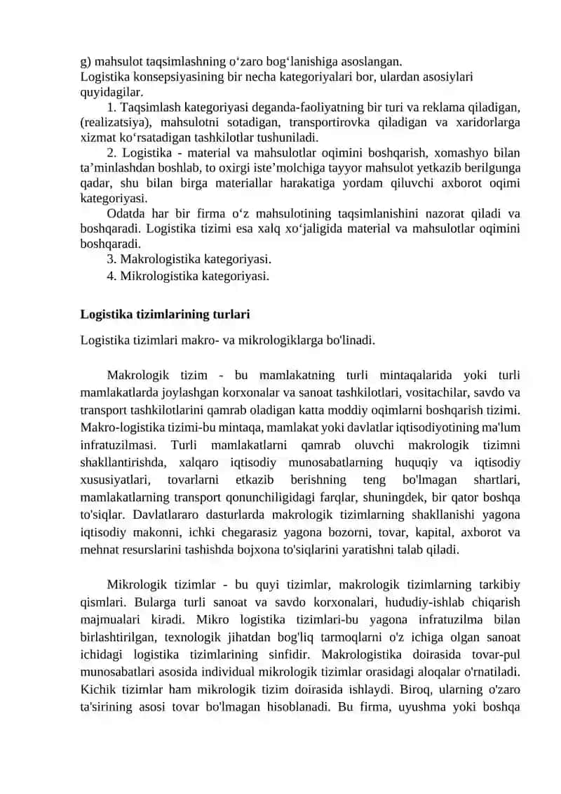 Logistika tizimi 2