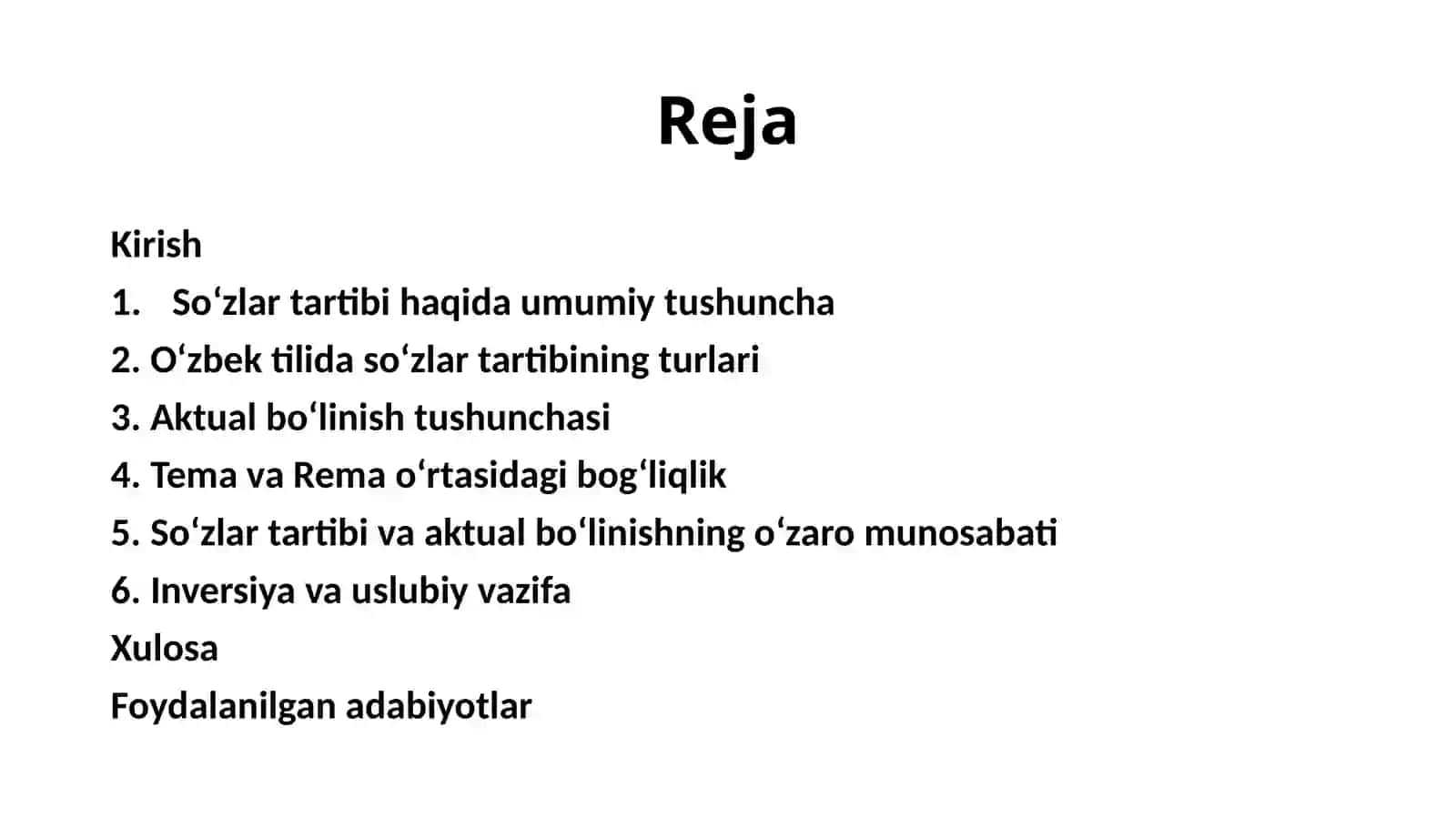 So‘zlar tartibi va aktual bo‘linish 2