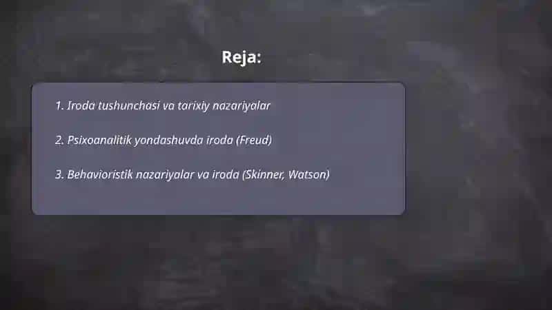 Iroda borasidagi nazaryalar 2