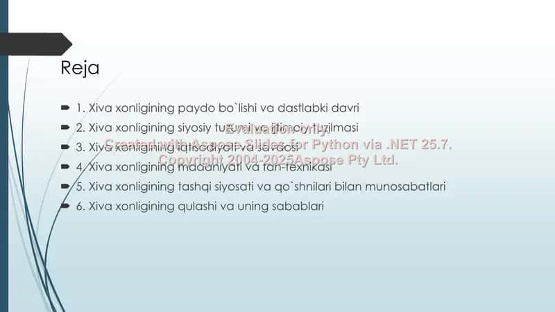 Xiva xonligining tashkil topishi 2
